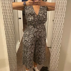 Snake print pants jump suit